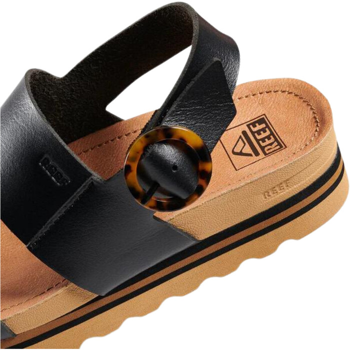 2024 Reef Womens Vista Hi Buckle Sandals CI9064 - Black / Tan